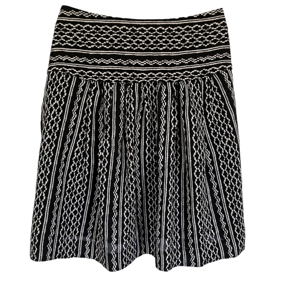 MADEWELL - NWOT - 100% Silk - Lined Skirt - Size 0 - Black/White Print - Picture 3 of 8